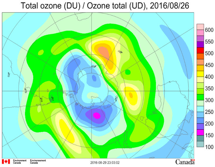 Ozone Hole August 2016
