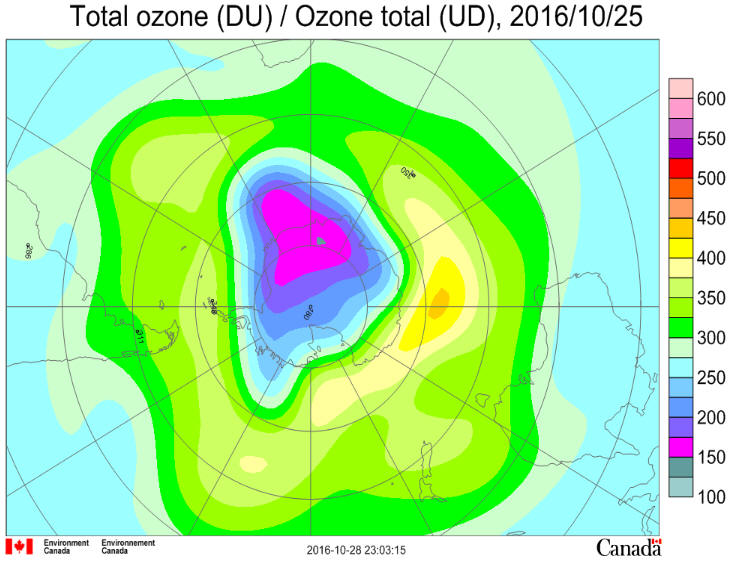 Ozone Hole October 25 2016