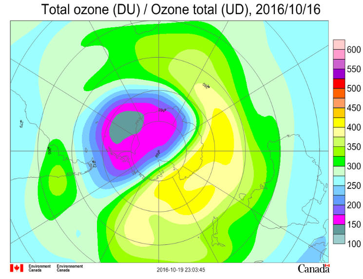 Ozone Hole October 16 2016