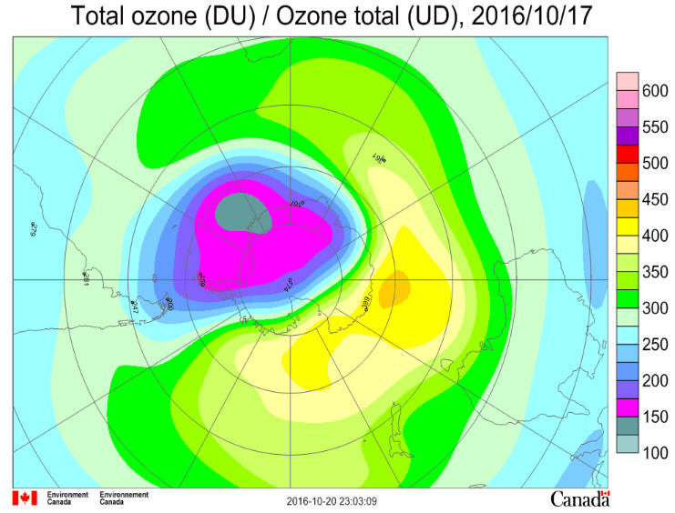 Ozone Hole October 17 2016