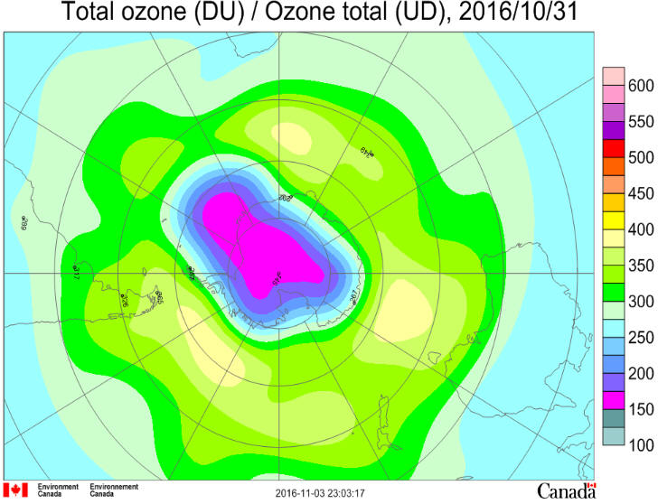 Ozone Hole October 31 2016