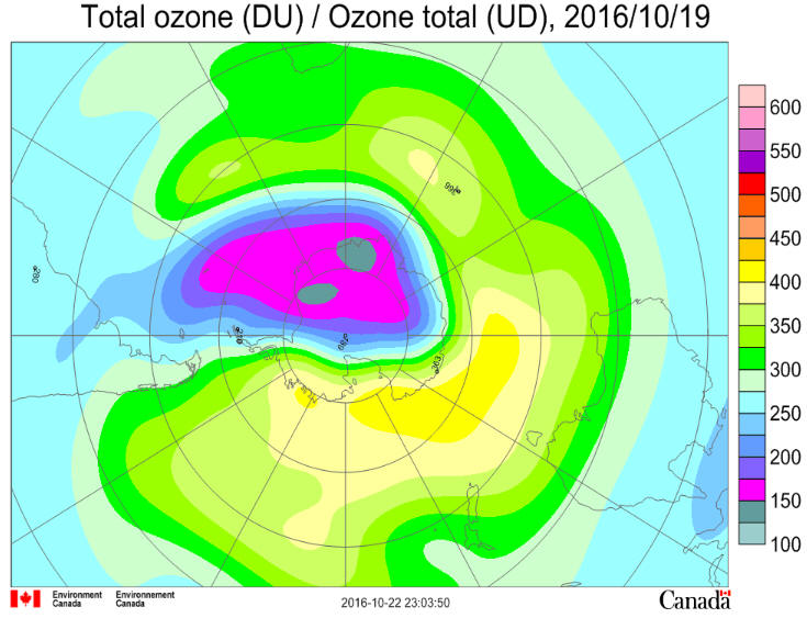 Ozone Hole October 19 2016
