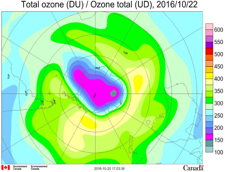 Ozone Hole October 22 2016