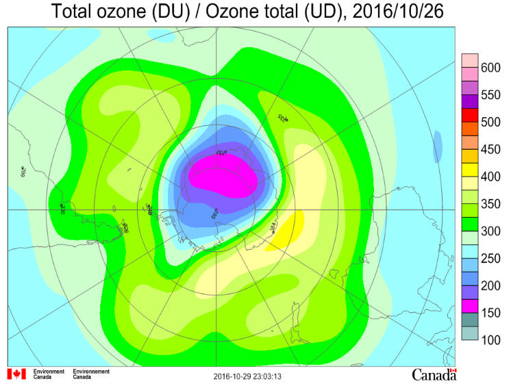 Ozone Hole October 26 2016