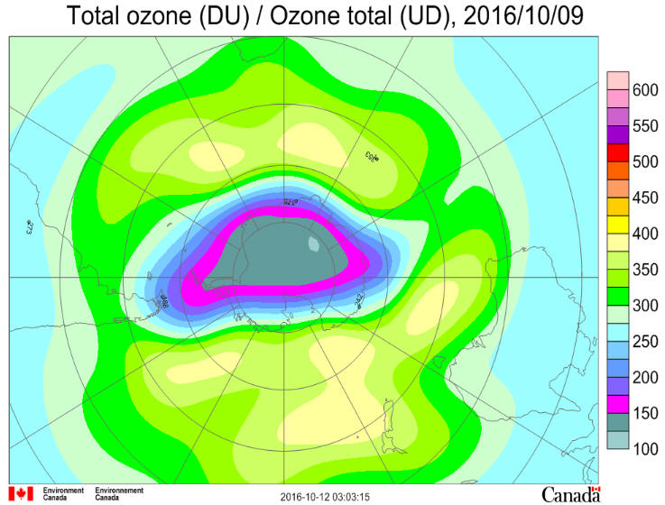 October 9 2016 Ozone Hole