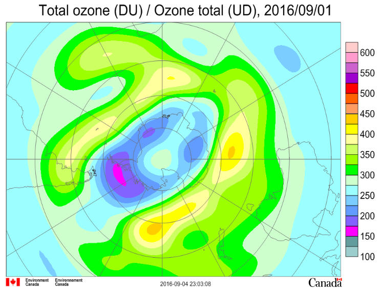 Ozone Hole September 2016