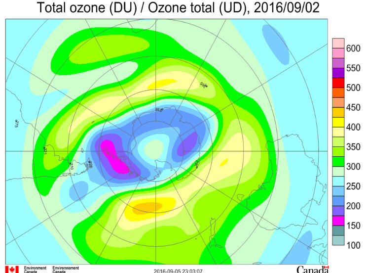 Ozone Hole September 2016