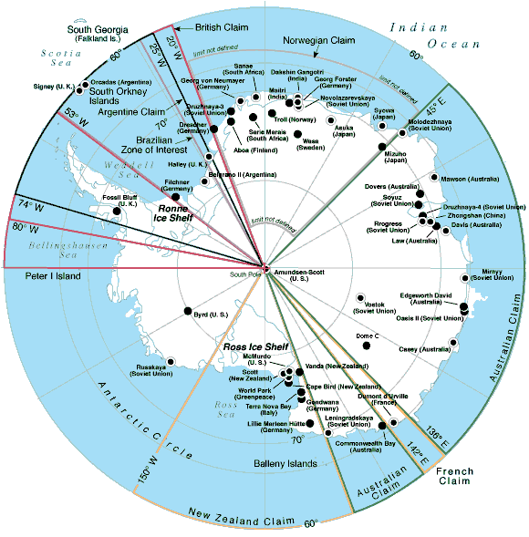 The Antarctic Treaty System map