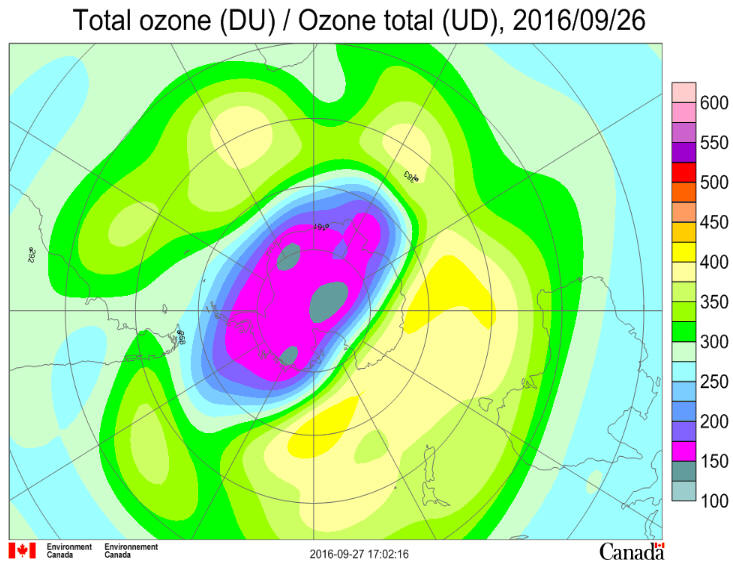 Ozone Hole September 26 2016