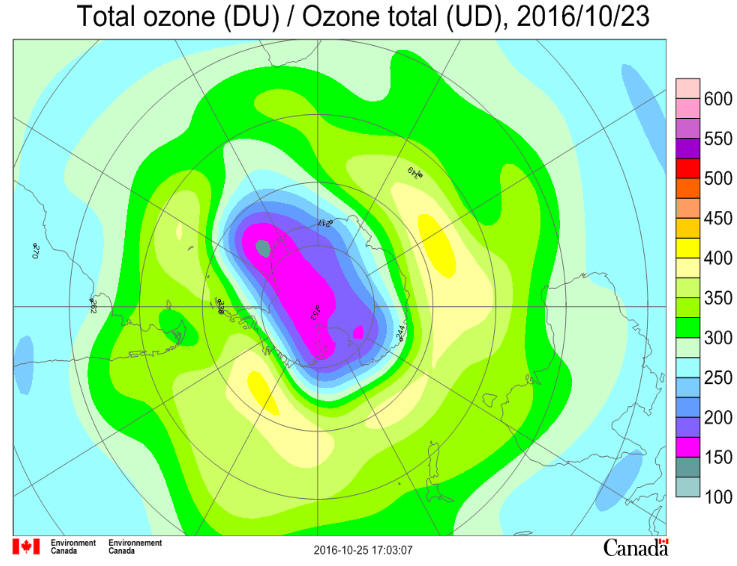 Ozone Hole October 23 2016