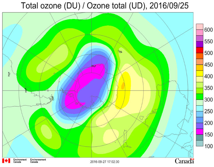 Ozone Hole September 25 2016