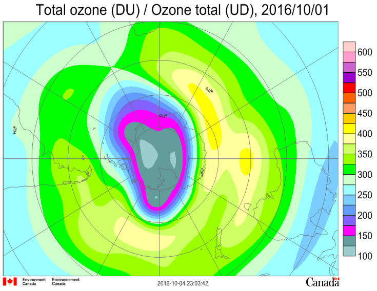 October 1 2016 Ozone Hole