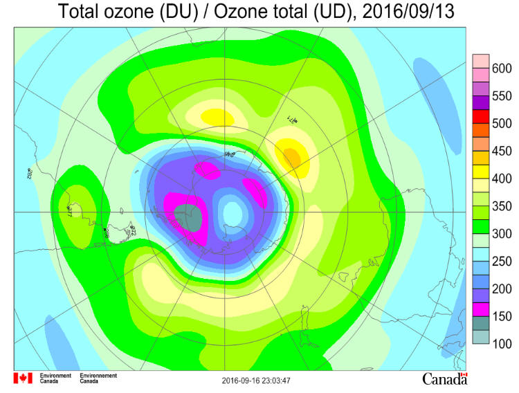 Ozone Hole September 13 2016