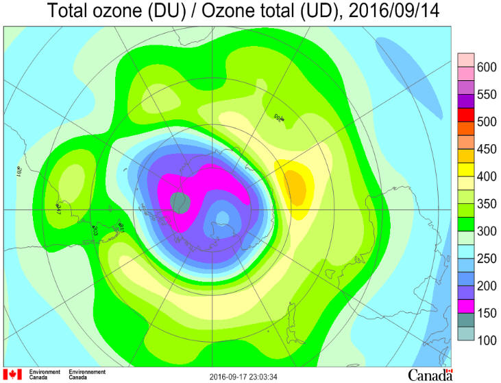 Ozone Hole september 14 2016