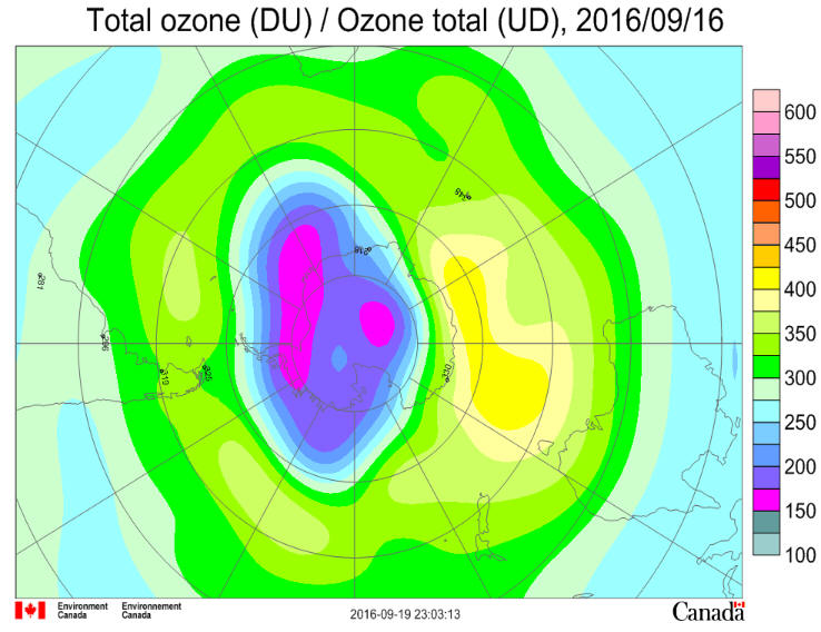Ozone Hole September 16 2016