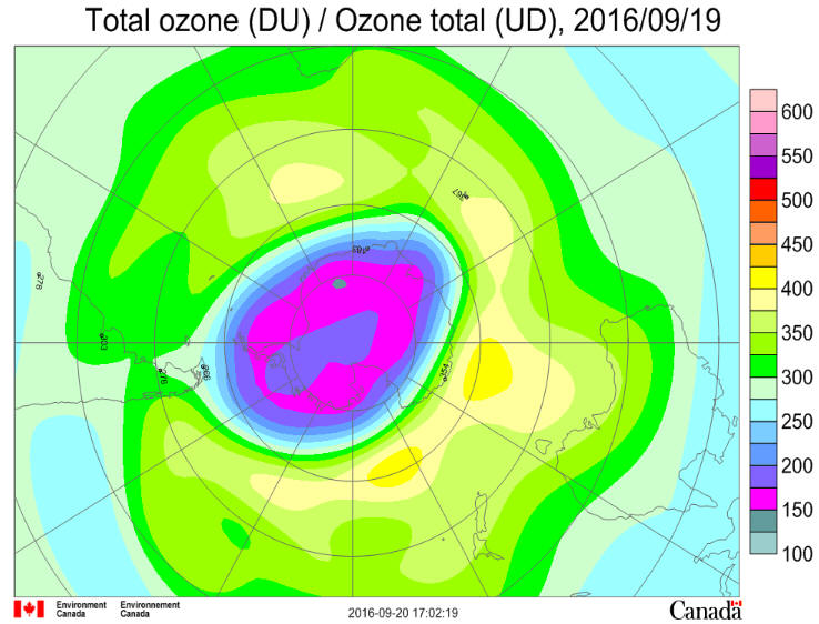 Ozone Hole September 19 2016