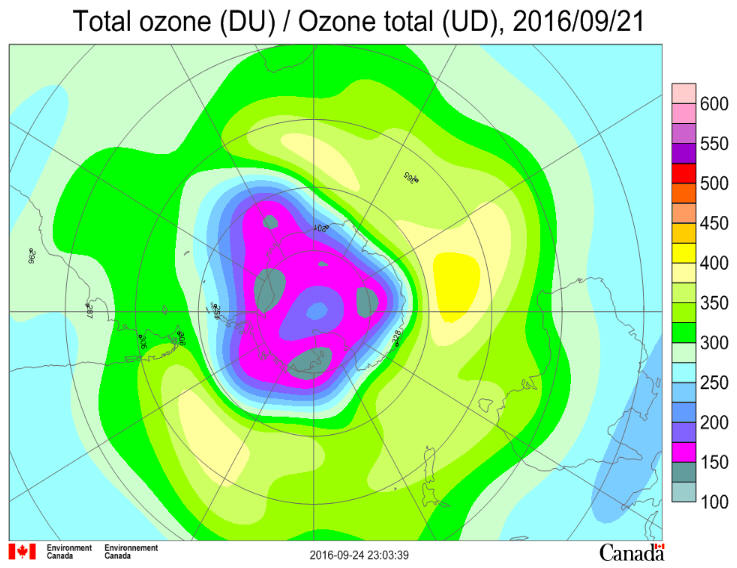Ozone Hole September 21 2016