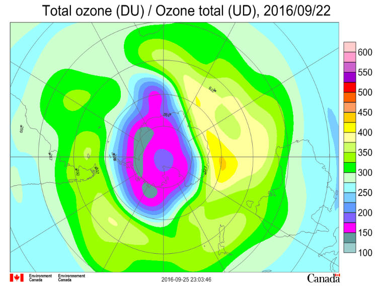 Ozone Hole September 22 2016