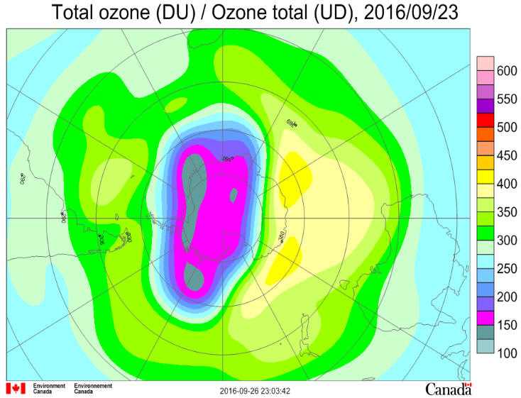 Ozone Hole September 23 2016